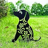 MrMrKura Metal Dog Stakes Garden Decor Stakes Black Dog Silhouette Statue for Outside Metal Dog Decorative Ornaments for Outdoor Garden Home Patio Yard Decor (1 Dog)