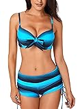 sidefeel Women Push Up Bikini Set Swimsuit Print Two Pieces Swimwear