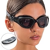 AqtivAqua Swimming Goggles, DX Wide View Swim Goggles for Adult Men Women, Anti Fog No Leaking