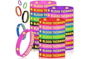 Ferreve 24 Pcs Blood Thinner Medical Alert Bracelet Silicone Warning Medical Alert ID Emergency Bracelets for Men Women Kids