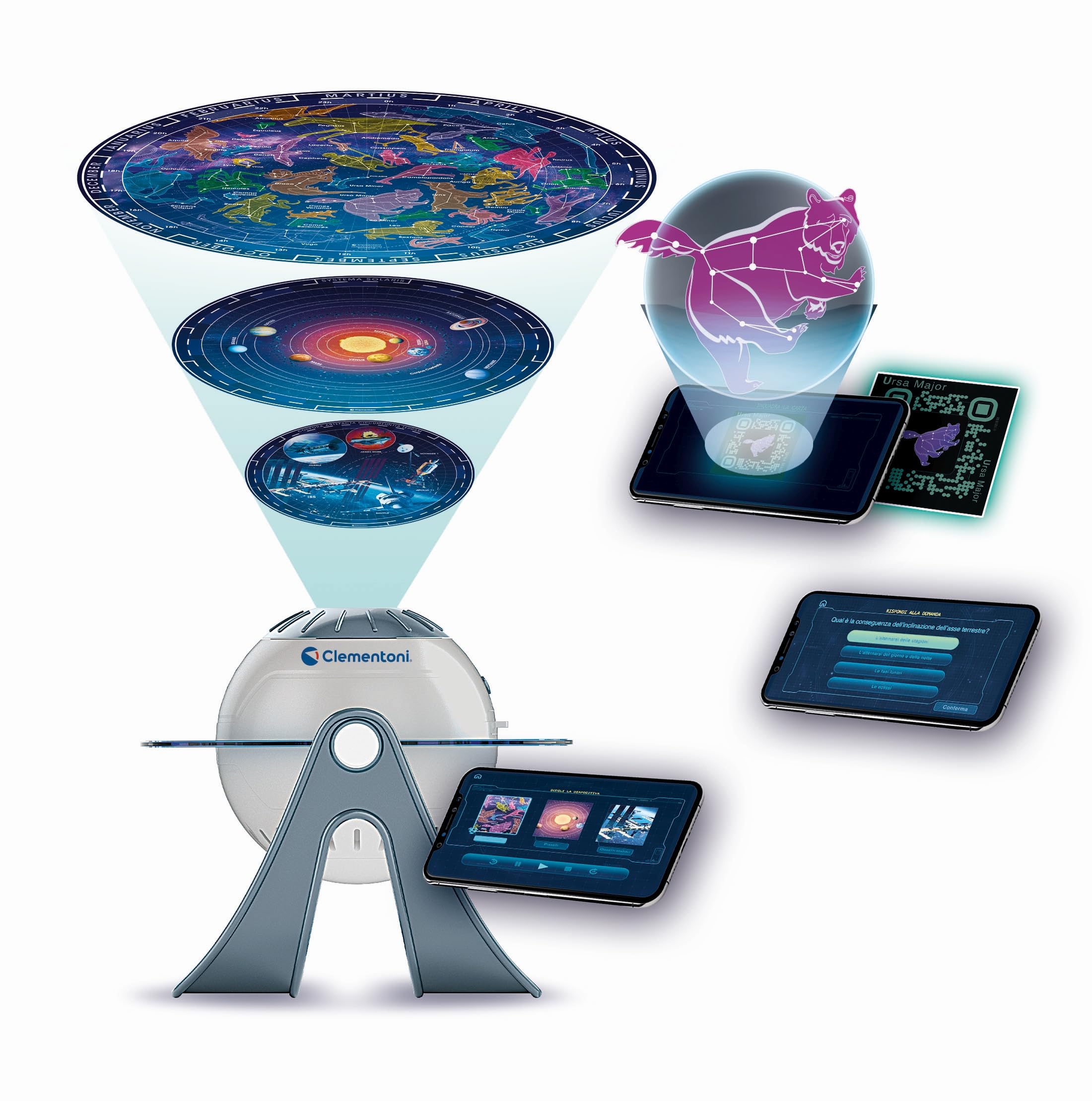 Clementoni Galileo Lab Sternen-Projektor - Sonnensystem & Sternbilder kennenlernen - Inkl. App-Funktionen - Planetarium Spielzeug für Kinder ab 8 Jahren, 59372 4