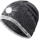 LED Beanie Hat with Light, Christmas Stocking Stuffers for Men Teens Gifts | Headlamp Beanie with Light, Winter flashlight Hat for Dog Walking Running Hunting Camping, Gifts for Son Dad Adults Husband