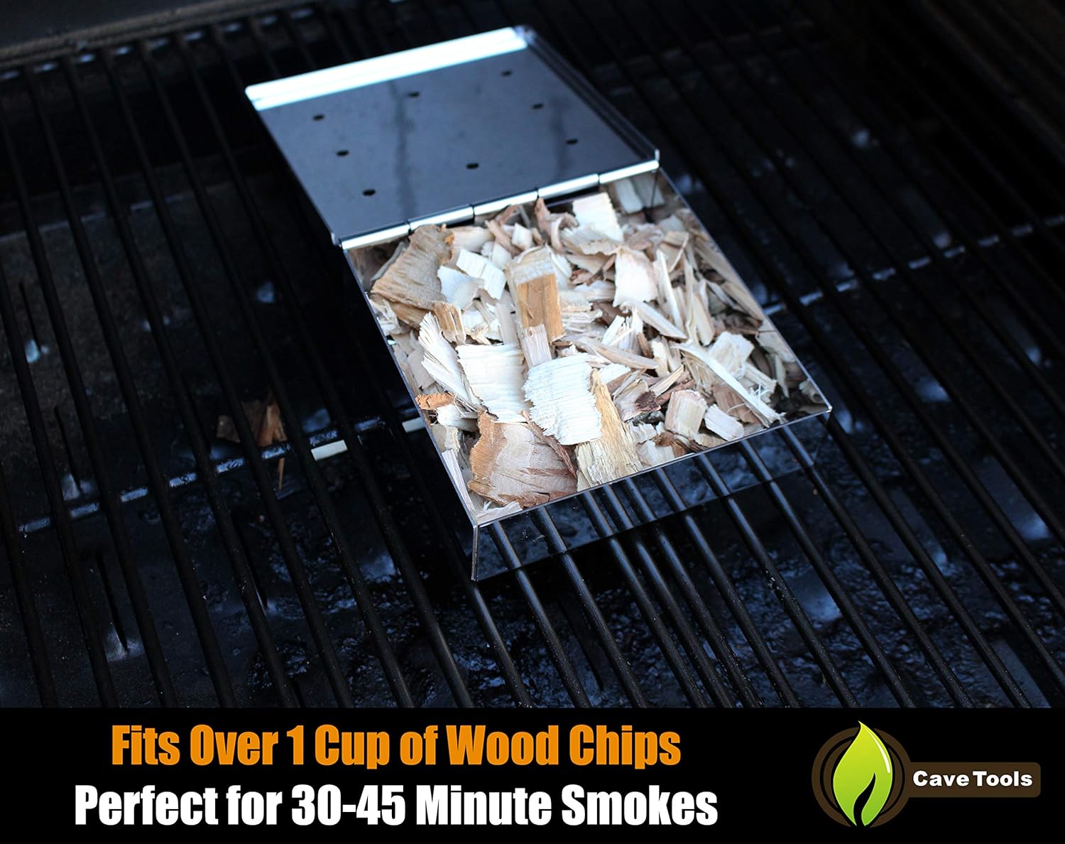 Smoker Box for BBQ Grill Wood Chips - 25% Thicker Stainless Steel Won't WARP - Compact Size for Charcoal & Gas Barbecue Meat Smoking with Hinged Lid - Best Grilling Accessories Gift Idea for Dad: Garden & Outdoor