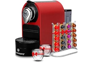 ChefWave Espresso Machine 20 Bar Pump Pressure - Compact Stainless Steel Espresso Maker for Home & Office - Fast Heating, Easy-to-Clean, Compatible with Ground Coffee and ESE Pods