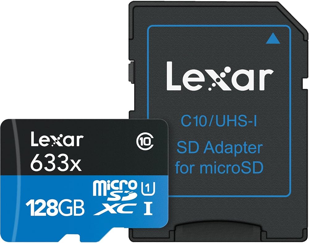 Lexar 128GB microSDXC UHS-I Card Read 100MB/s with SD Adapter LSDMI128BBEU633A