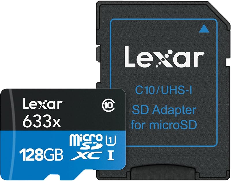 Lexar 128GB microSDXC UHS-I Card Read 100MB/s with SD Adapter LSDMI128BBEU633A