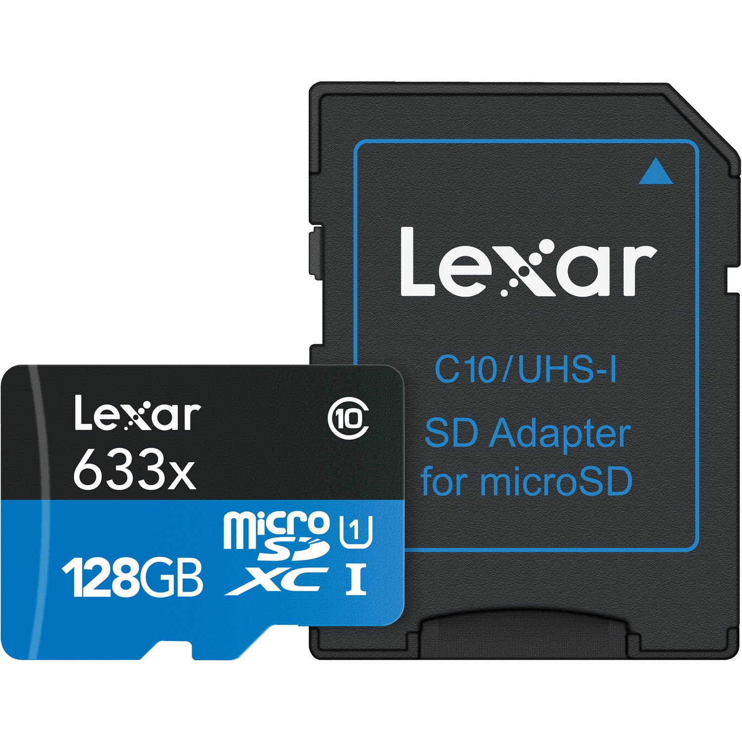 Lexar High-Performance 633x 128GB Micro SD Card, microSDXC UHS-I Card w/ SD Adapter, Up to 100MB/s Read, TF Card for Smartphones, Tablets, and Action Cameras (LSDMI128BBEU633A) — image 1
