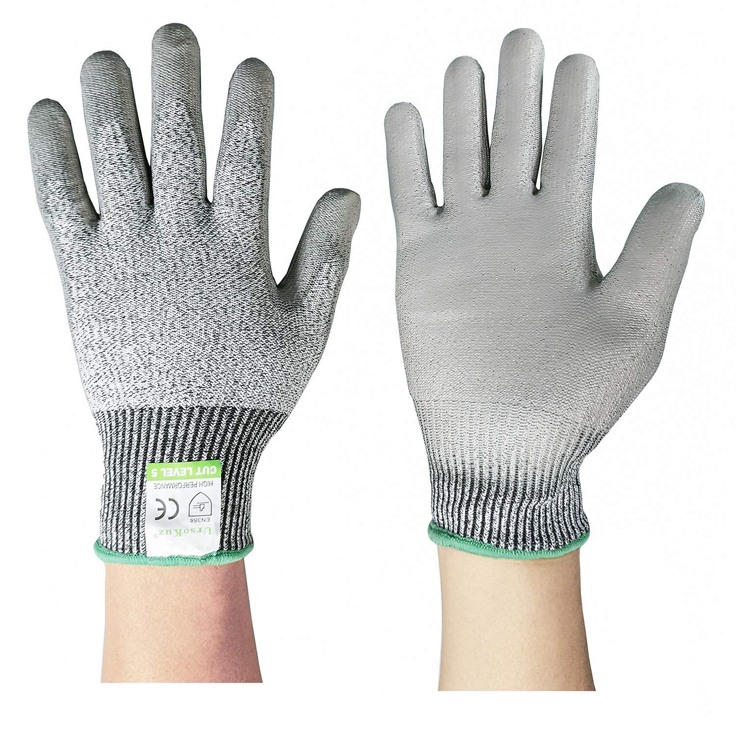 UrsoKuz Cut Resistant Gloves Size 7/S - CE EN388 Certified, PPE Level 5 Protection, Anti-Slash Safety Gloves for Kitchen, Garden and Work Site