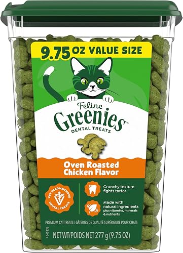 Greenies golosinas dentales felinas para gatos, sabor a pollo tostado — Golosinas