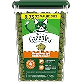 Greenies Feline Natural Dental Cat Treats, Roasted Chicken Flavor, 9.75 oz | #1 vet-recommended, clinically-proven oral care, cleans teeth and freshens breath, cleans to gumline, natural ingredients