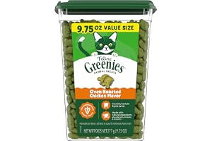 Greenies Feline Natural Dental Cat Treats, Roasted Chicken Flavor, 9.75 oz | #1 vet-recommended, clinically-proven oral care, cleans teeth and freshens breath, cleans to gumline, natural ingredients