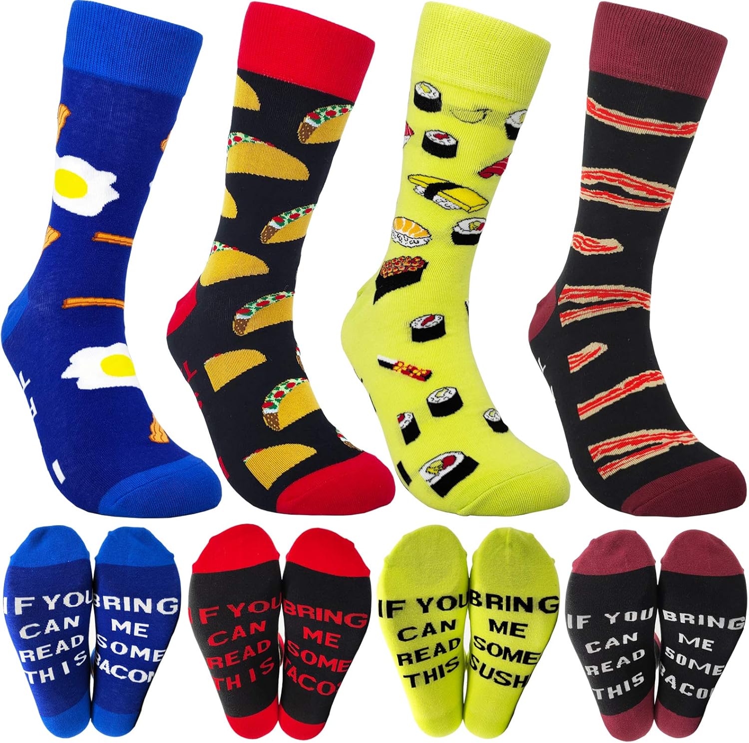 HSELL Mens Fun Patterned Dress Socks Funny Novelty Crazy Design