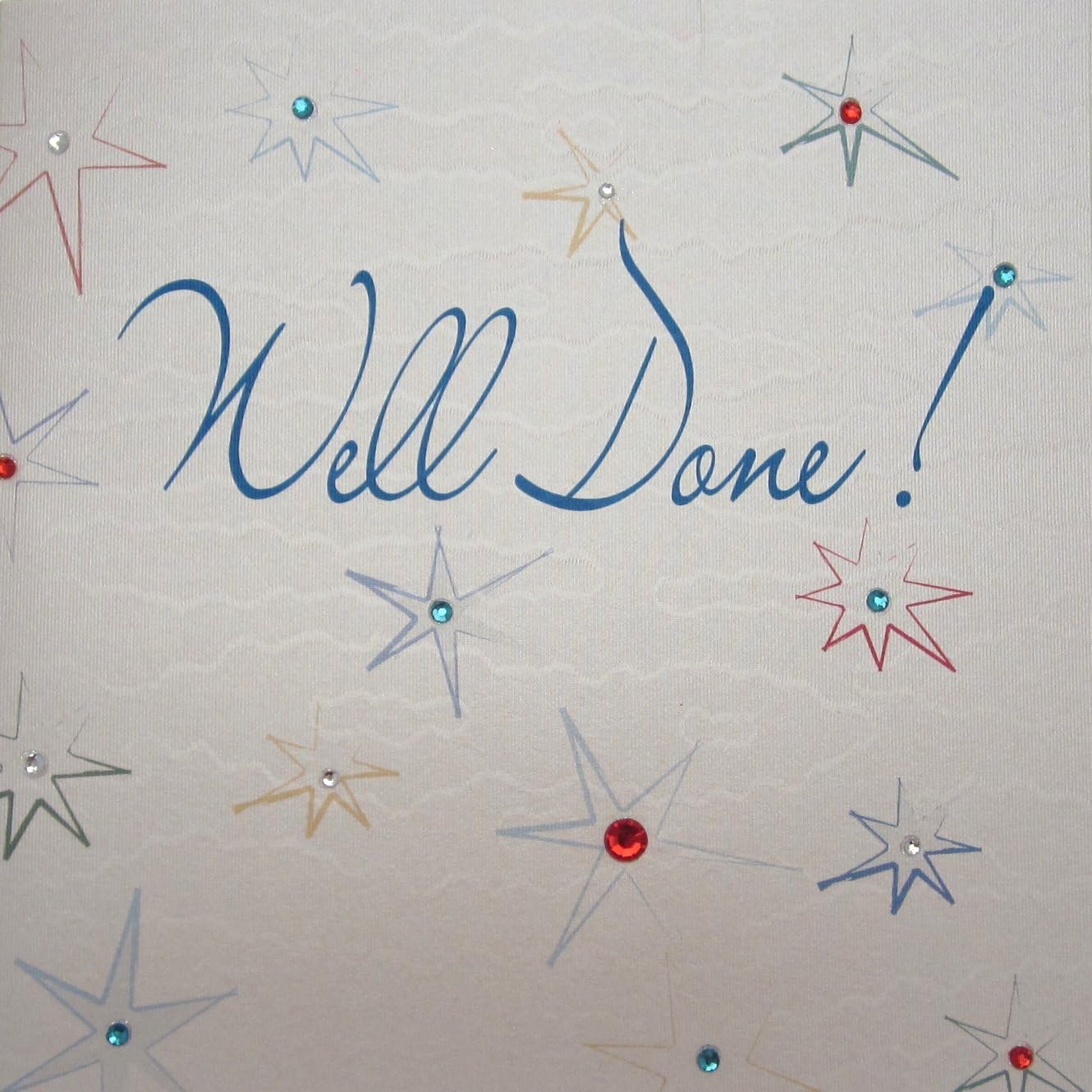 WHITE COTTON CARDS WB223 Stars Well Done Handmade Card, White