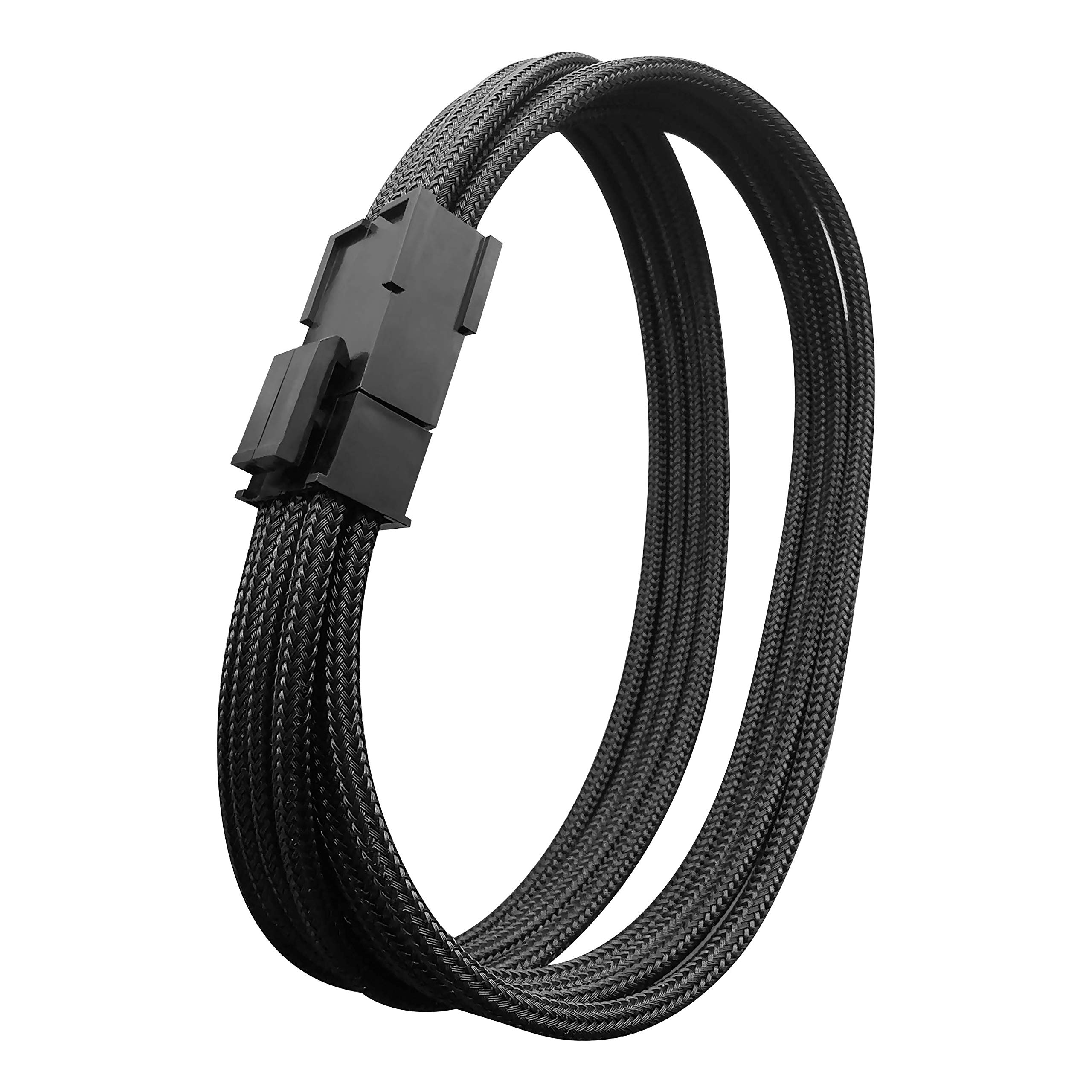 EZDIY-FAB EPS 8-Pin Female to CPU 8-Pin (4+4) ATX 4 Pin Male Power Supply Converter Adapter Extension Cable for Motherboard 11.8 inch (30 cm)-Black
