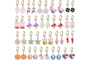 SYNLIN 10/20 Pairs Gold Hoop Dangle Earrings For Girls Gold Hoop Earrings With Charms 14k Gold Huggie Hoop Earrings