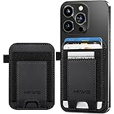 HiWe for MagSafe Wallet, Strongest Magnetic Wallet for iPhone 17/16/15/14/13/12 Series, 7 Cards Holder with Keyring, Leather Minimalist Slim RFID, 2 Slots, Black & Black