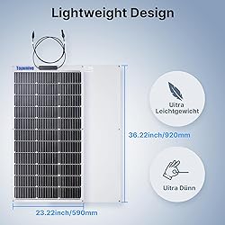 Topunive 100W 12V Flexible Solar Panel 9BB