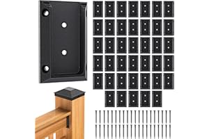 Goovilla Deck Railing Bracket Connectors, 2x4 Brackets for Railing Wood Lumber Post, 40 PCS Sturdy Nylon Deck Post Bracket wi