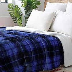 SOCHOW Sherpa Plaid Fleece Throw