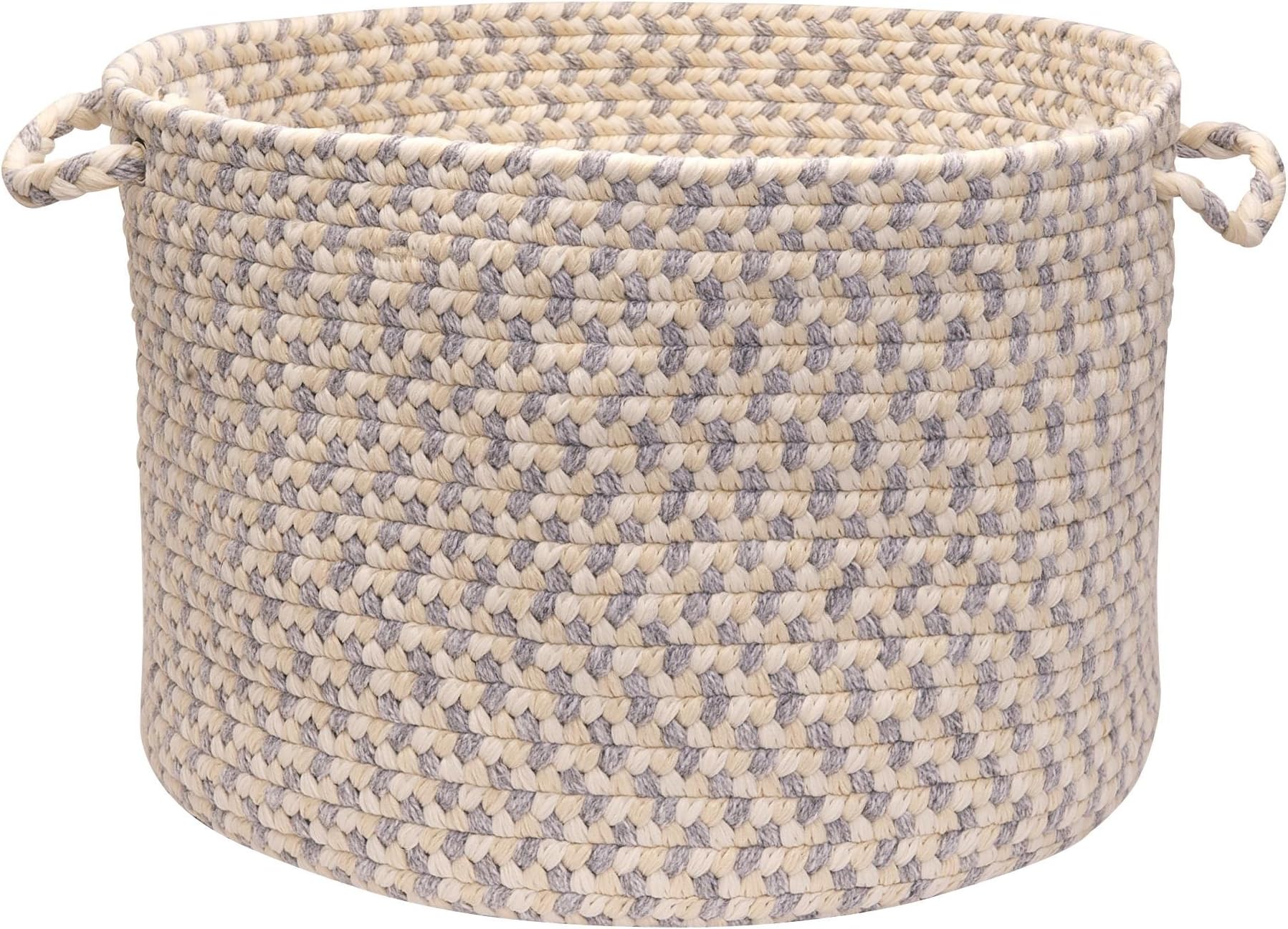 Elmwood Storage Basket, 18 by 12-Inch, Stonewash