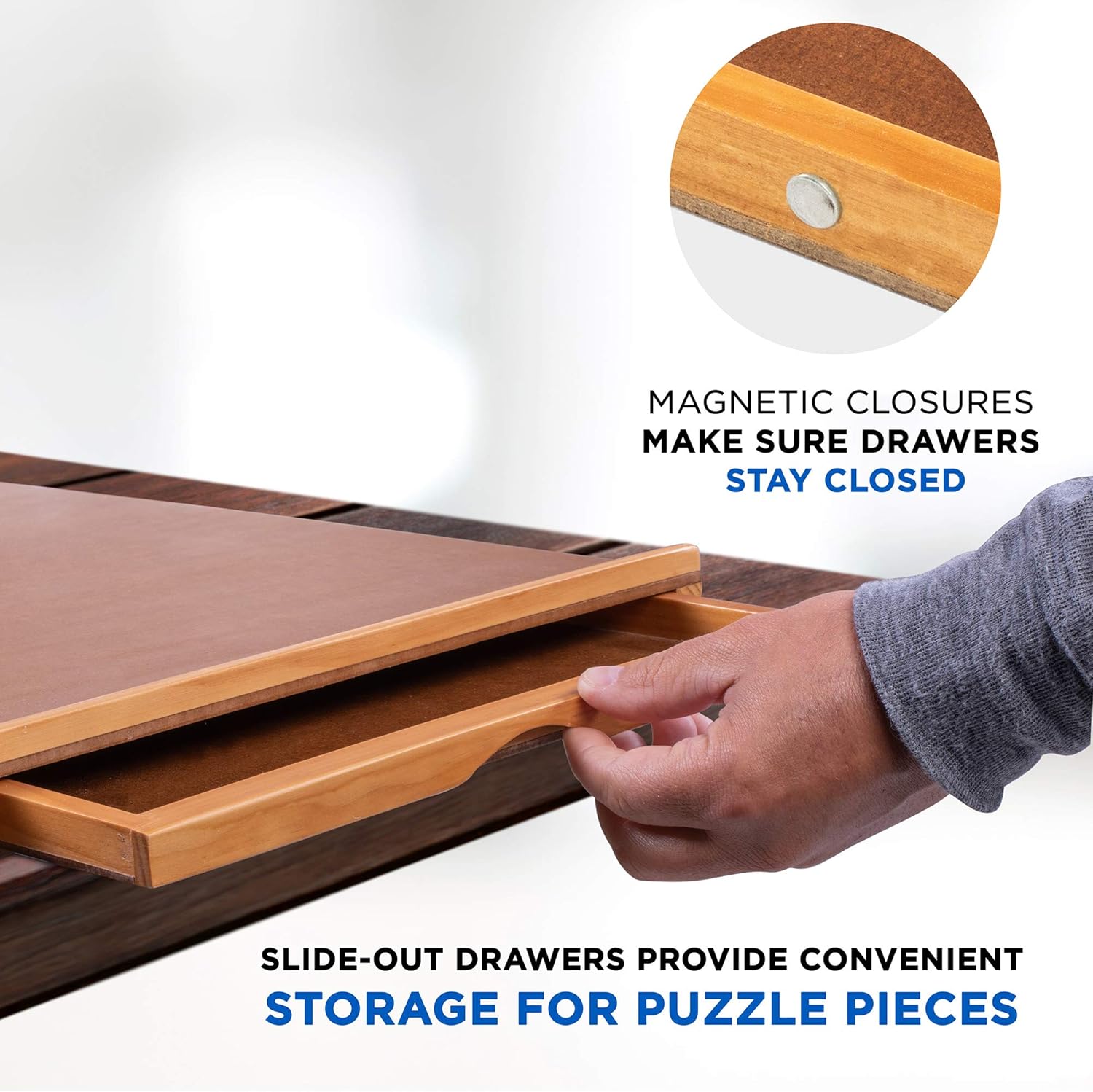 Puzzles Jigitz Wooden Puzzle Table 22 X 30 Inch Jigsaw Puzzle