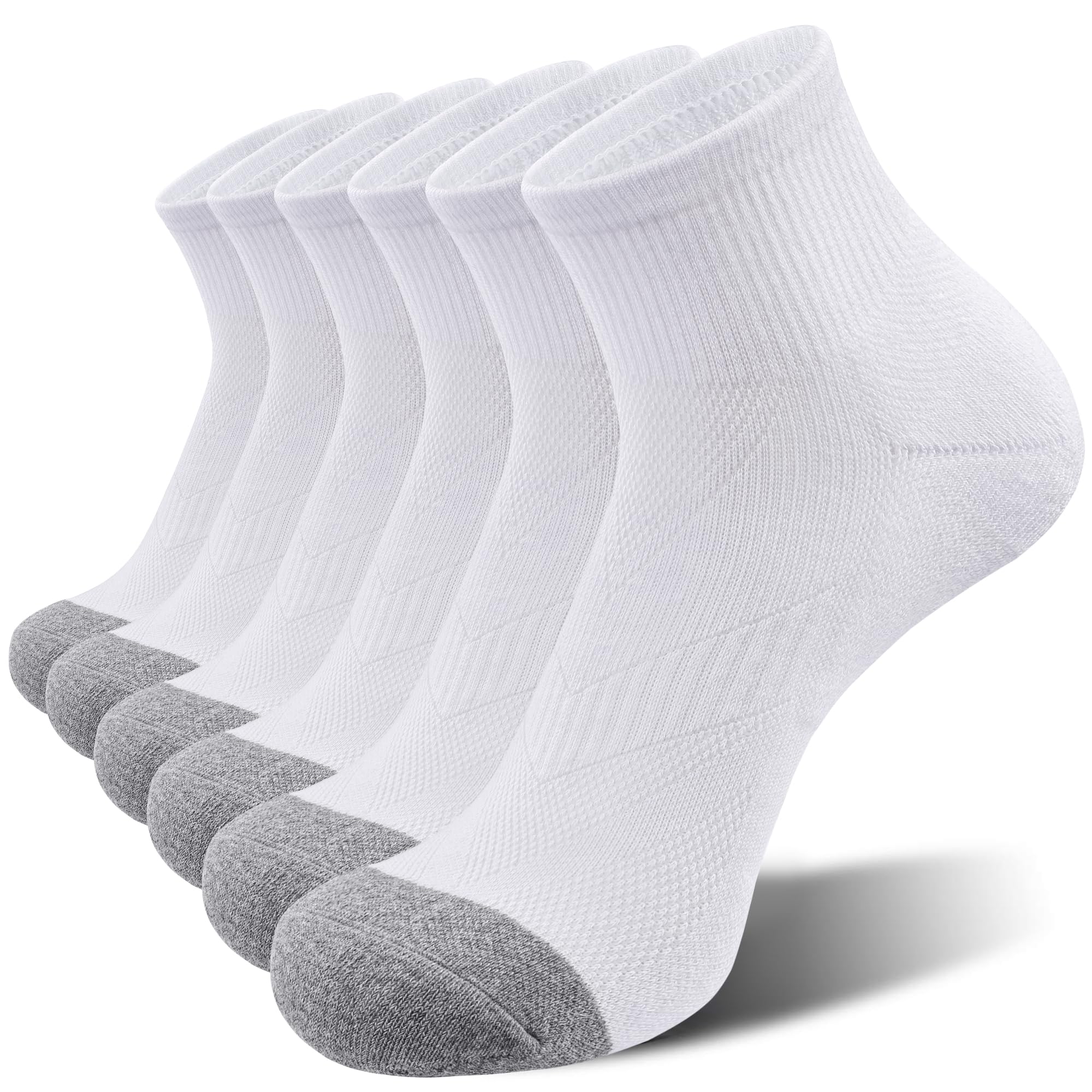 anqier 6 Paar Quarter Sportsocken Herren Damen mit Frotteesohle