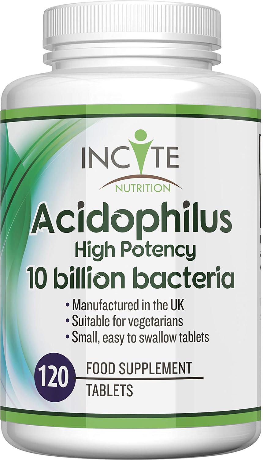 Probiotics for Gut Health, Acidophilus, 10 Billion CFU, 120 Tablets (4 Month Supply), Gut Health & Digestion Support