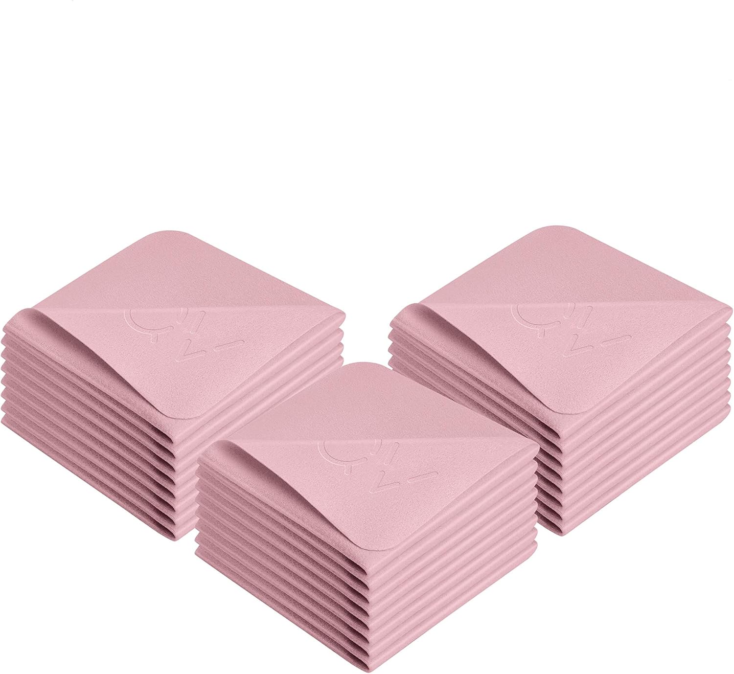 Premium Microfiber Cleaning Cloth 6x6 in - Extra Soft Suede Feel Lint Free Cloths for Eyeglasses & Glass - Compatible with iPad, iPhone, Tablet, MacBook, TV Screen, LCD, Camera Lens (24 Small, Pink)