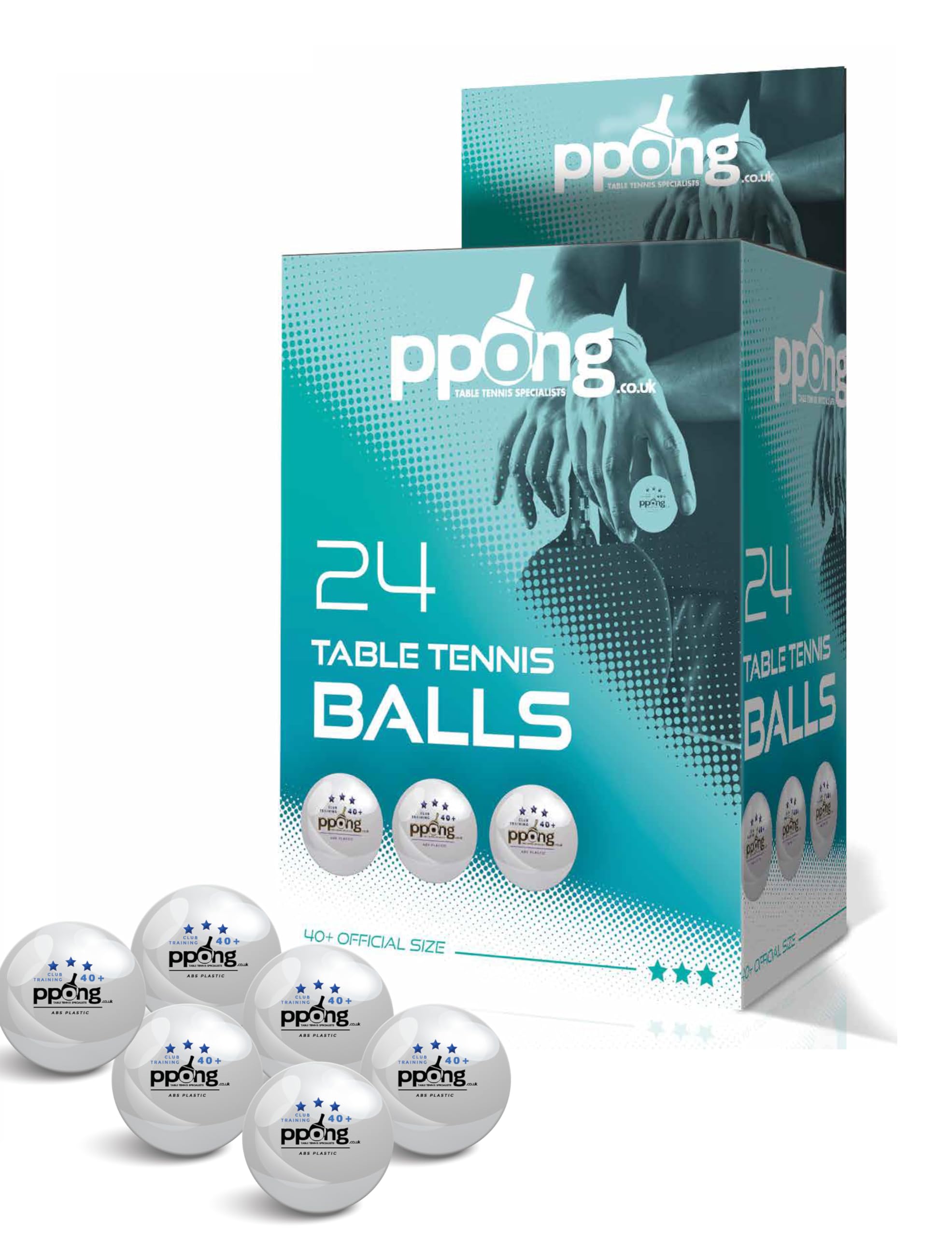 Ping Pong Balls - PPong - 24 Pack – 3-Star 40+ Pro Abs - White - High Performance Table Tennis Balls for Indoor and Outdoor Ping Pong (24 Pack White)