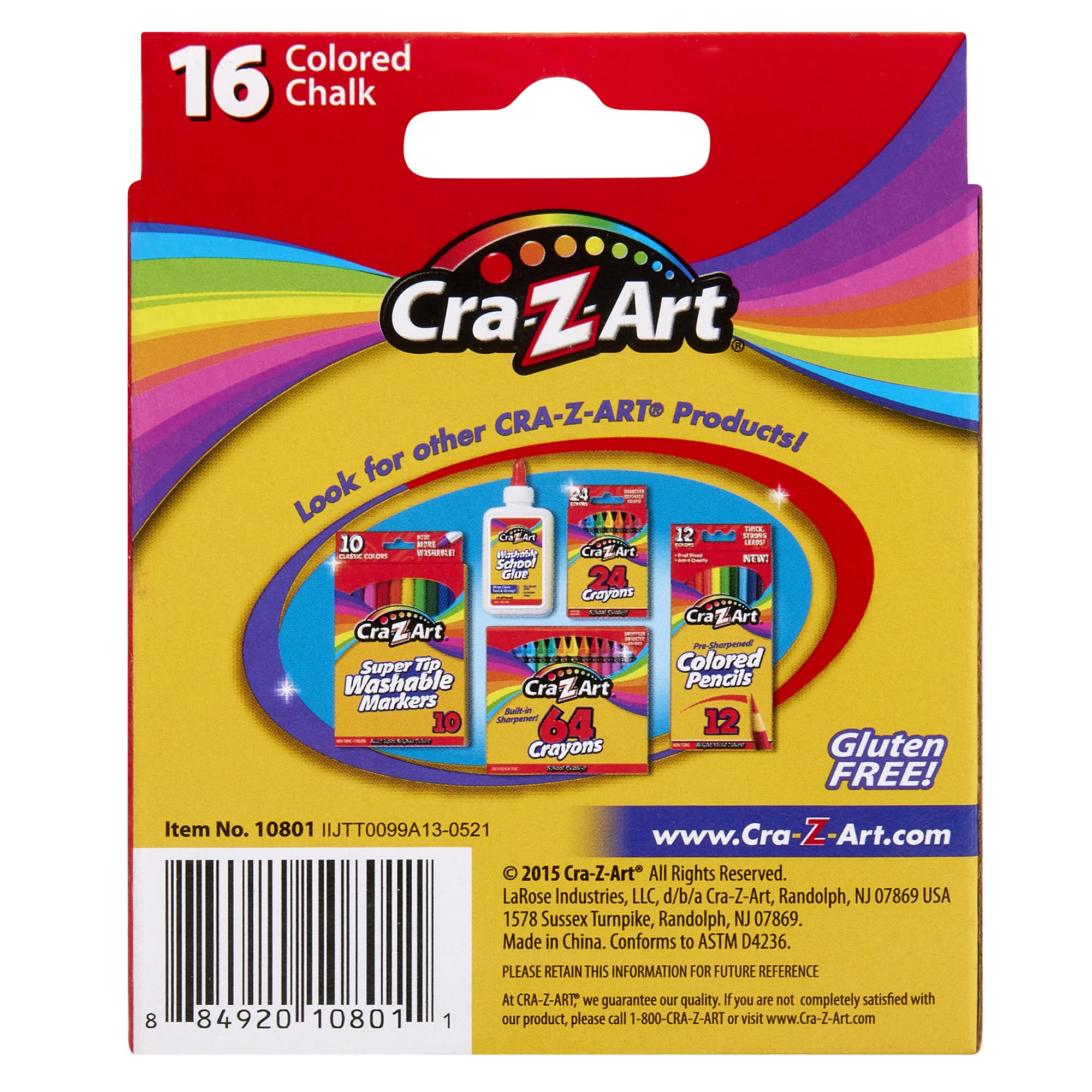 Cra-Z-Art Colored Chalk, 16 Count (10801-48) , Assorted