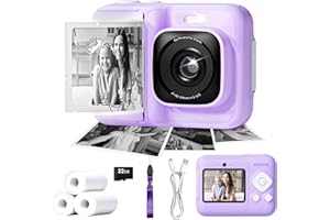 Kids Camera,1080P Instant Print Camera for Kids, Christmas Birthday Gifts for 3 4 5 6 7 8 9 10 11 12 Year Old Girls Boys,Toy 