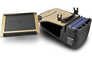 AutoExec AUE10041 Reach Front Seat Car Desk Birch Finish with Printer Stand