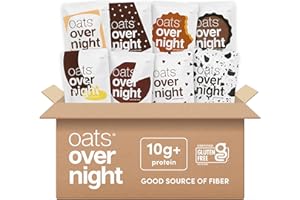 Oats Overnight Chocolate Variety Pack - High Protein, High Fiber Breakfast Protein Shake - Gluten Free Oatmeal, Non GMO High Protein Oatmeal - Smores, Dark Chocolate Sea Salt & More Flavors (8 Pack)