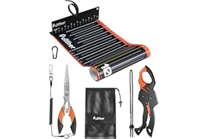 pullther fishing Fishing Tool Kit,9.2" Fish Gripper,53in Fish Ruler,Fishing Pliers,Fishing Gear,Fishing Gifts for Men
