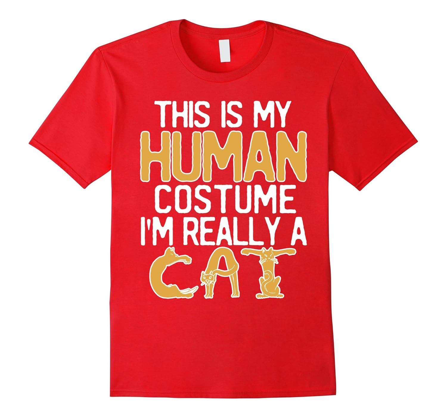 This Is My Human Costume I'm Really A Cat T-Shirt-ANZ