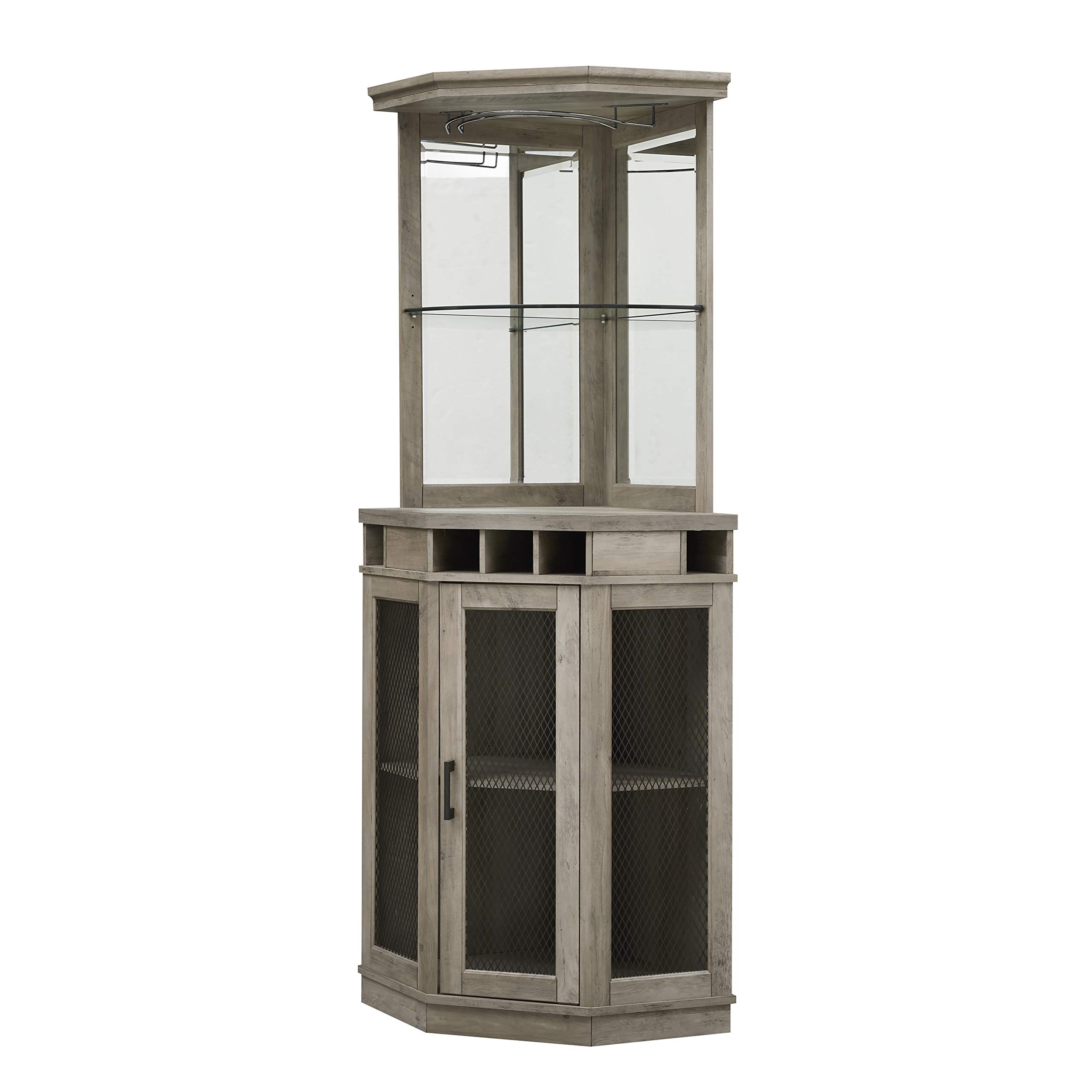 Home Source Corner Bar Unit (Stone Grey)