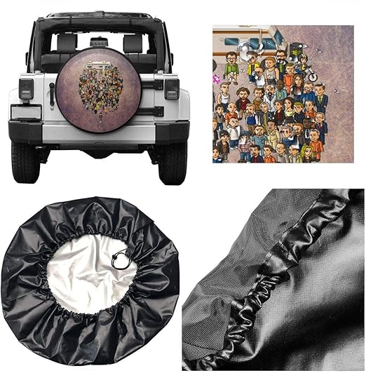 Amazon Super Breaking Bad スーパーブレイキングバッド 車 のタイヤカバー日焼け止め保護カバー防水ユニバーサルスペアホイールタイヤカバーフィットトレーラー Rv Suvおよびさまざまな車用14 15 16 17 インチ 車 バイク 車 バイク