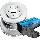 Power Sport Front Brake Kit Fits 2011-2019 Ford Fiesta; 2016-2017 Ford Figo | Ceramic Brake Pads and Blank Brake Rotors