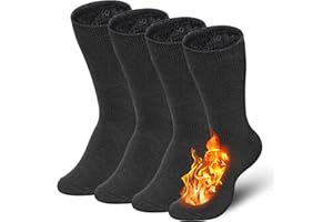 Bymore 2Pairs Thermal Socks for Men,Heated Thick Crew Socks,Warm Winter Socks Insulated Cold Weather