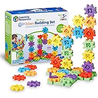 Learning Resources Gears! Gears! Gears! 100-Piece Deluxe Building Set, Gears Toys for Kids, STEM Construction Toy Set, Puzzle