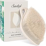 Sndyi Silicone Body Scrubber Leaf Shaped Exfoliating Shower Brush Oatmeal
