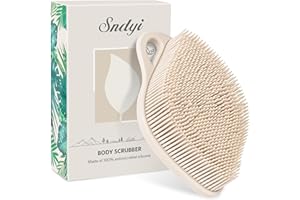 Sndyi Silicone Body Scrubber, Gentle Exfoliating Body Scrubber for Sensitive Skin, Leaf Shaped Shower Scrubber for Body with 