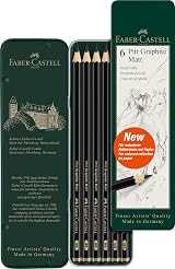 Faber-Castell Art & Graphic Pitt Graphite Matt Pencil Tin of 6 view 1