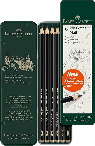 Faber-Castell Art & Graphic Pitt Graphite Matt Pencil Tin of 6