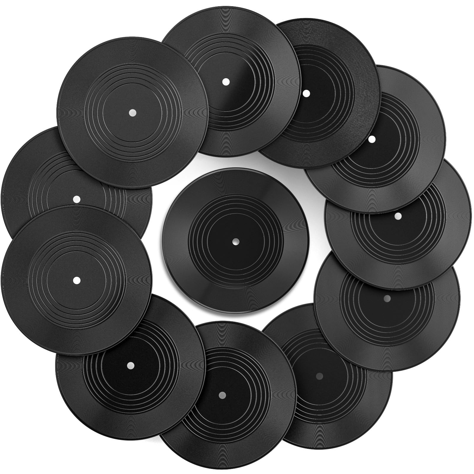 Photo 1 of Facmogu 12PCS Blank Vinyl Records, 7 Inch Fake Vinyl Records Decor for Wall Aesthetic, Disco Hip Hop Rock 70s 80s 90s Retro Decor, Vintage Blank Records Props for Music Party Wedding Artist Studio
