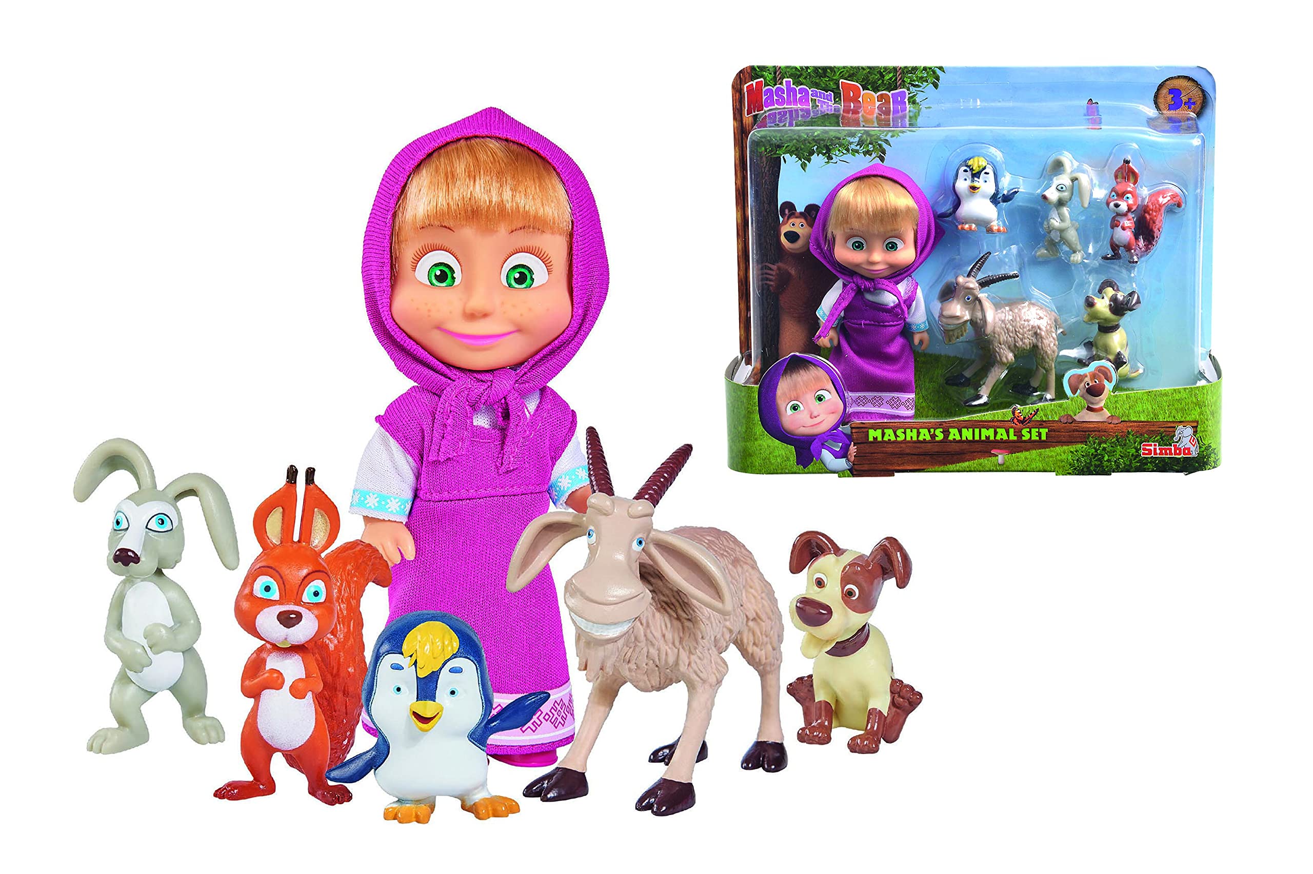 Masha and The Bear Masha and Her Animal Friends - 6 Piece Set