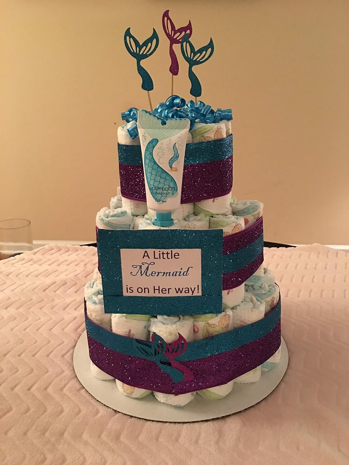 mermaid baby shower diaper cake