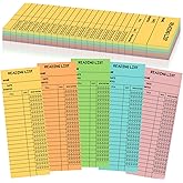LOTMER 100 PCS Reading List Bookmark, 3 x 8 Inch Personal Libraries Cards, Reading Log Bookmark for Gifts and Literary Supplies for Reading Enthusiasts (Classic Five Colors)