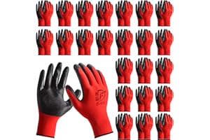 24 Pairs Gardening Gloves for Men Women Rubber Coated Breathable Garden Gloves Construction Gloves Men Safety Work Gloves