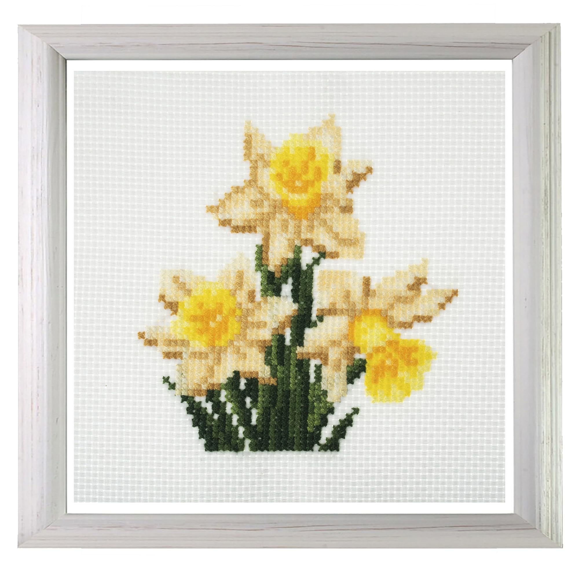 Trimits Mini Counted Cross Stitch Kits, 13 x 13cm (5 x 5in), Daffodil